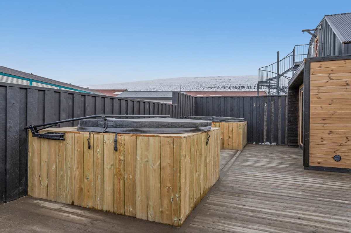 Hot tubs at bryggjan boutique hotel
