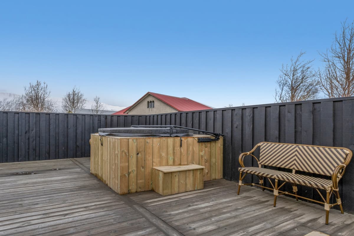 Hot tubs at bryggjan boutique hotel