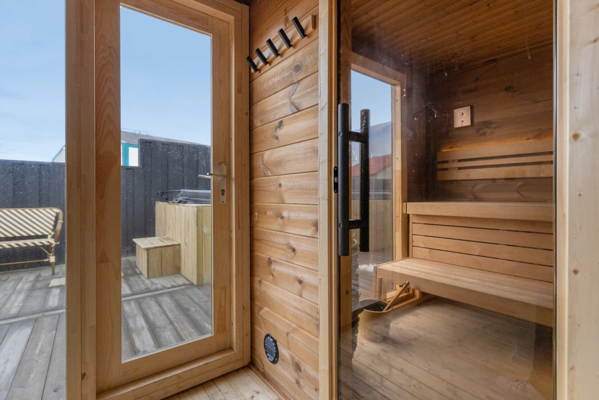 sauna at bryggjan boutique hotel akureyri